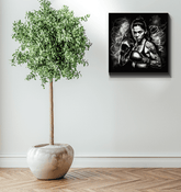Motivational Train Hard Fight Harder wrapped canvas for gym decor.